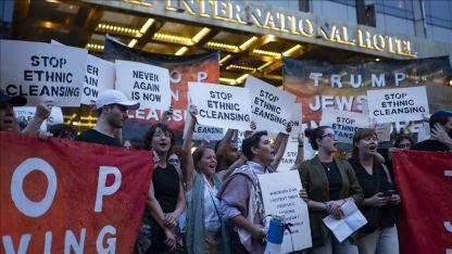 ABD'de göstericiler, Trump'ın New York'taki otelinin önünde Gazze'deki açlığı protesto etti
